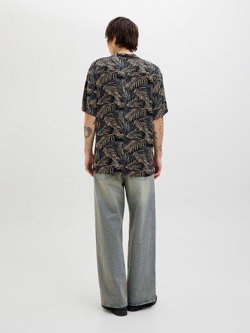 JACK & JONES Классический крой Рубашка 'JJEJeff Tropical' в Черный