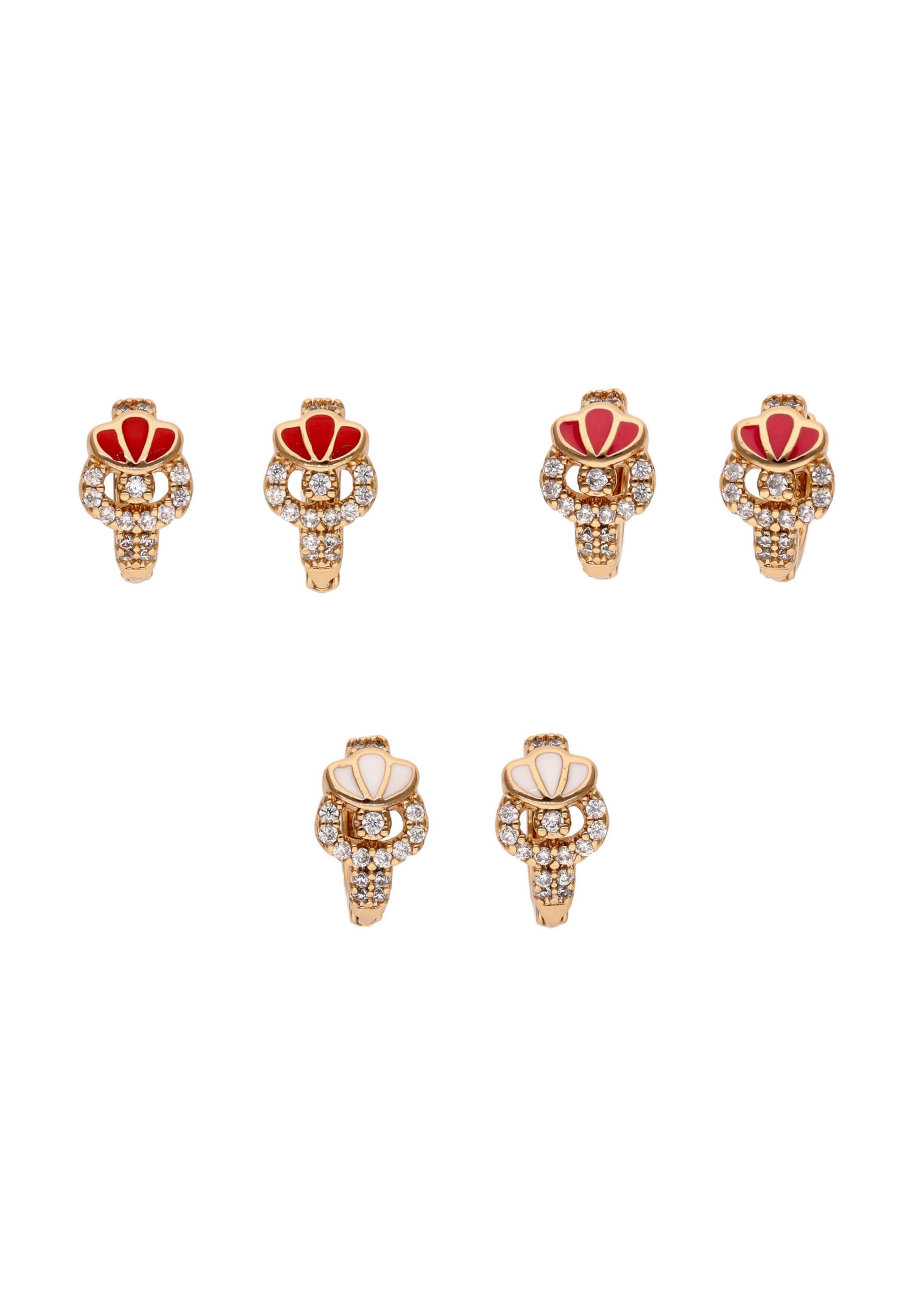 faina Brincos em ouro / cor-de-rosa / vermelho, Vista do artigo