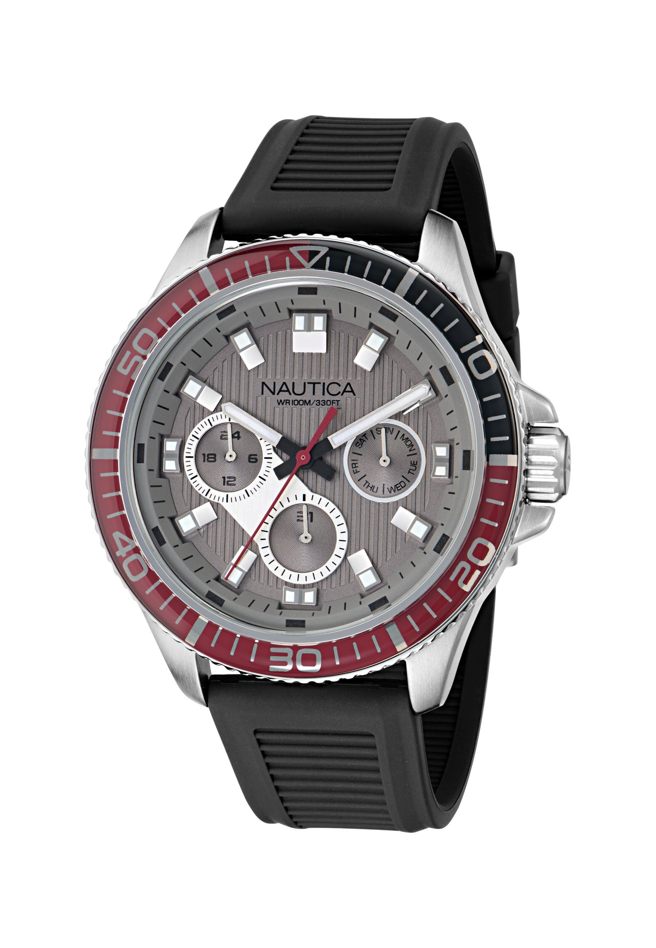 NAUTICA Uhr 'Windrose' in Schwarz: Vorderseite