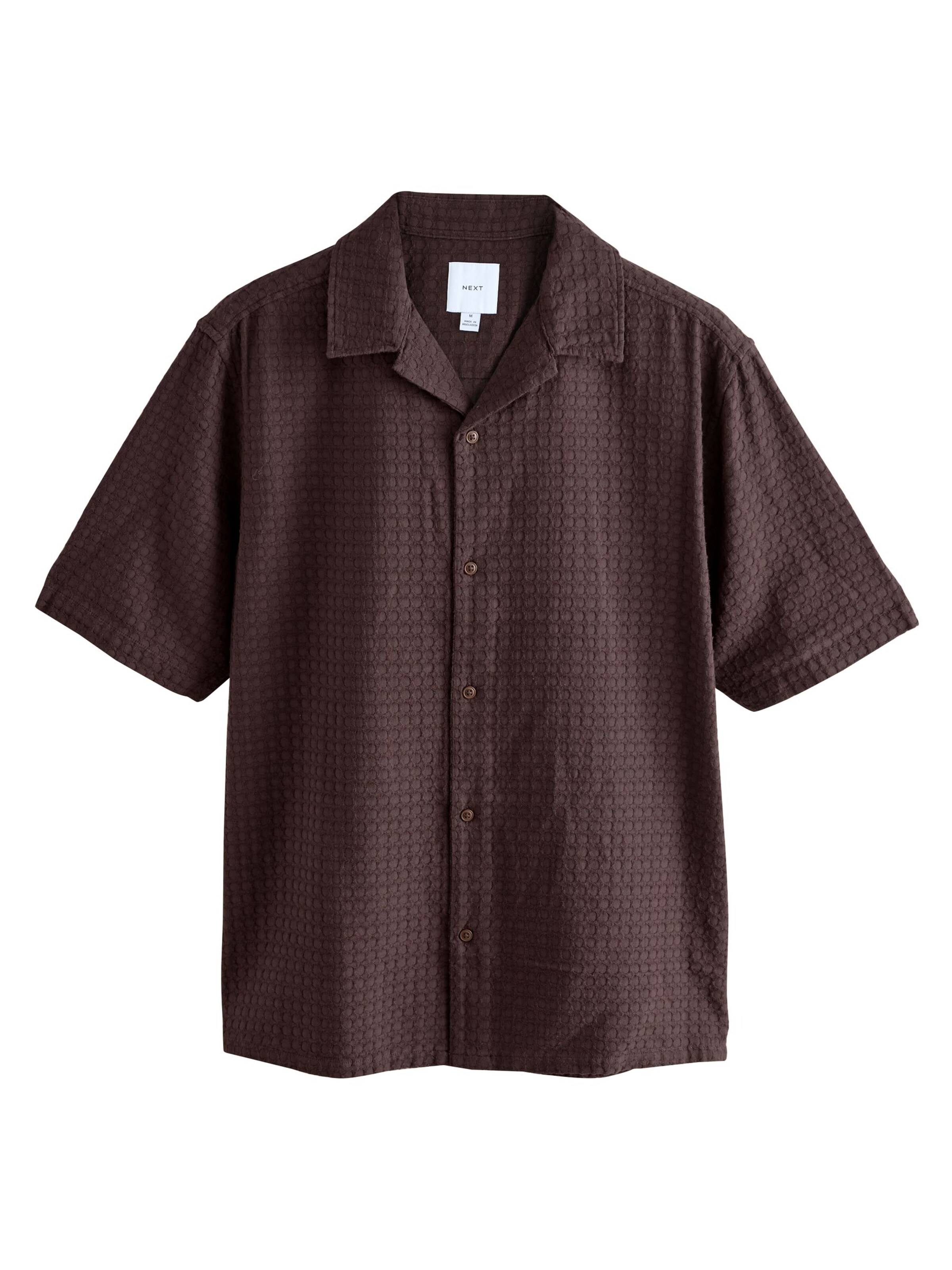 Next Regular fit Button Up Shirt in Brown: front