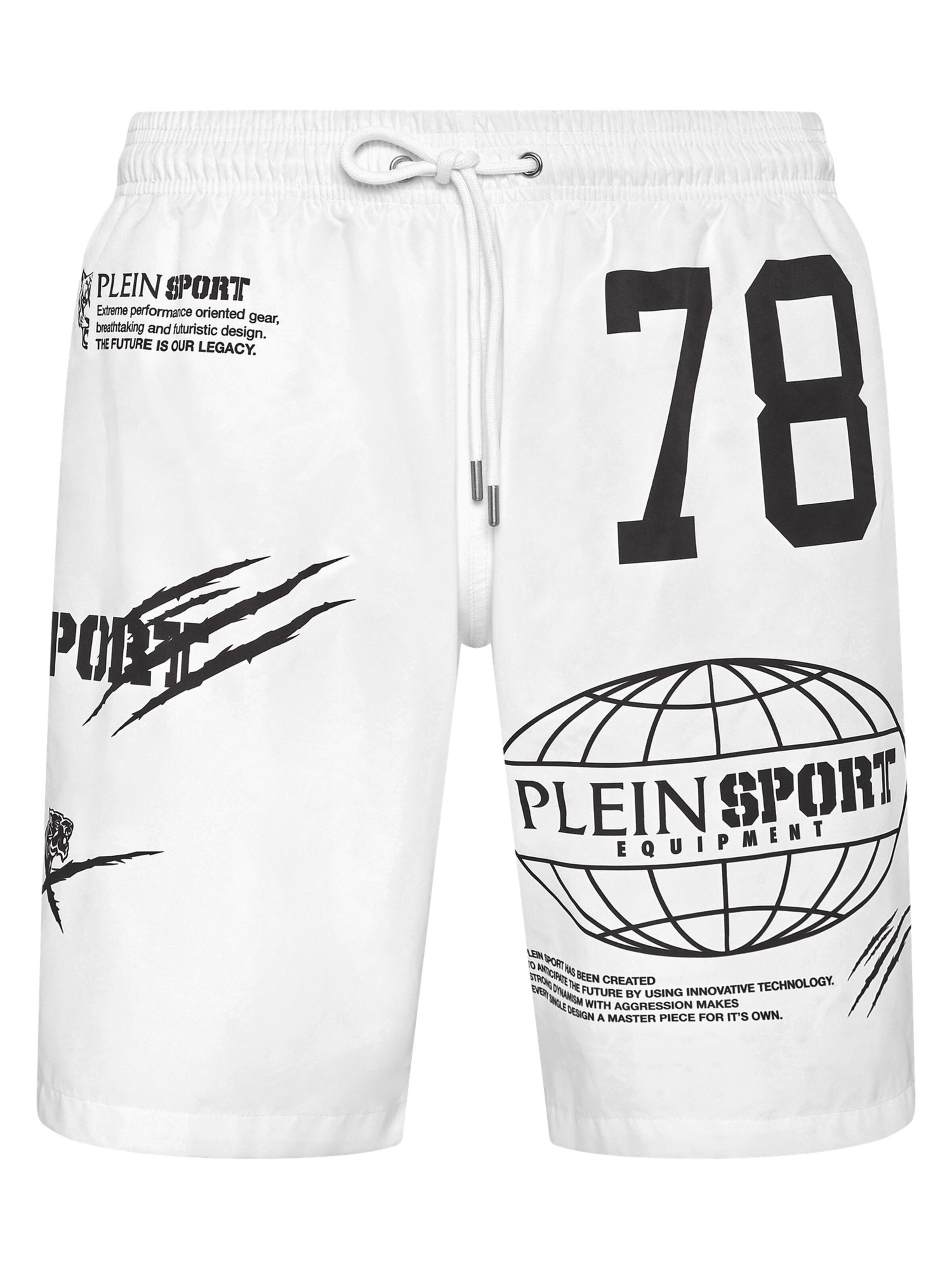 Plein Sport Swimming shorts in White: front