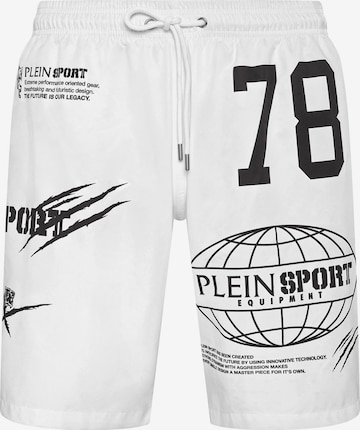 Shorts de bain Plein Sport en blanc : devant