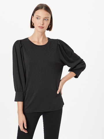 Freequent - Blusa 'BLOND' en negro: frente