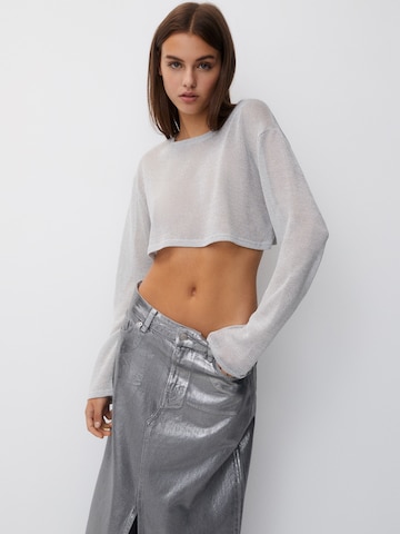 Pull&Bear Shirt in Silver: front