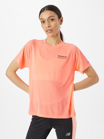 new balance - Camisa funcionais 'Accelerate Pacer' em laranja: frente