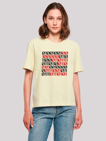 F4NT4STIC Shirt 'I love you 01001001 Binary Code Valentinstag' in Yellow: front
