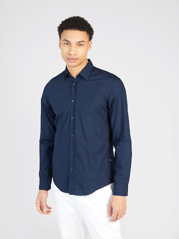 BOSS Black Slim fit Skjorta 'ROAN' i blå: framsida