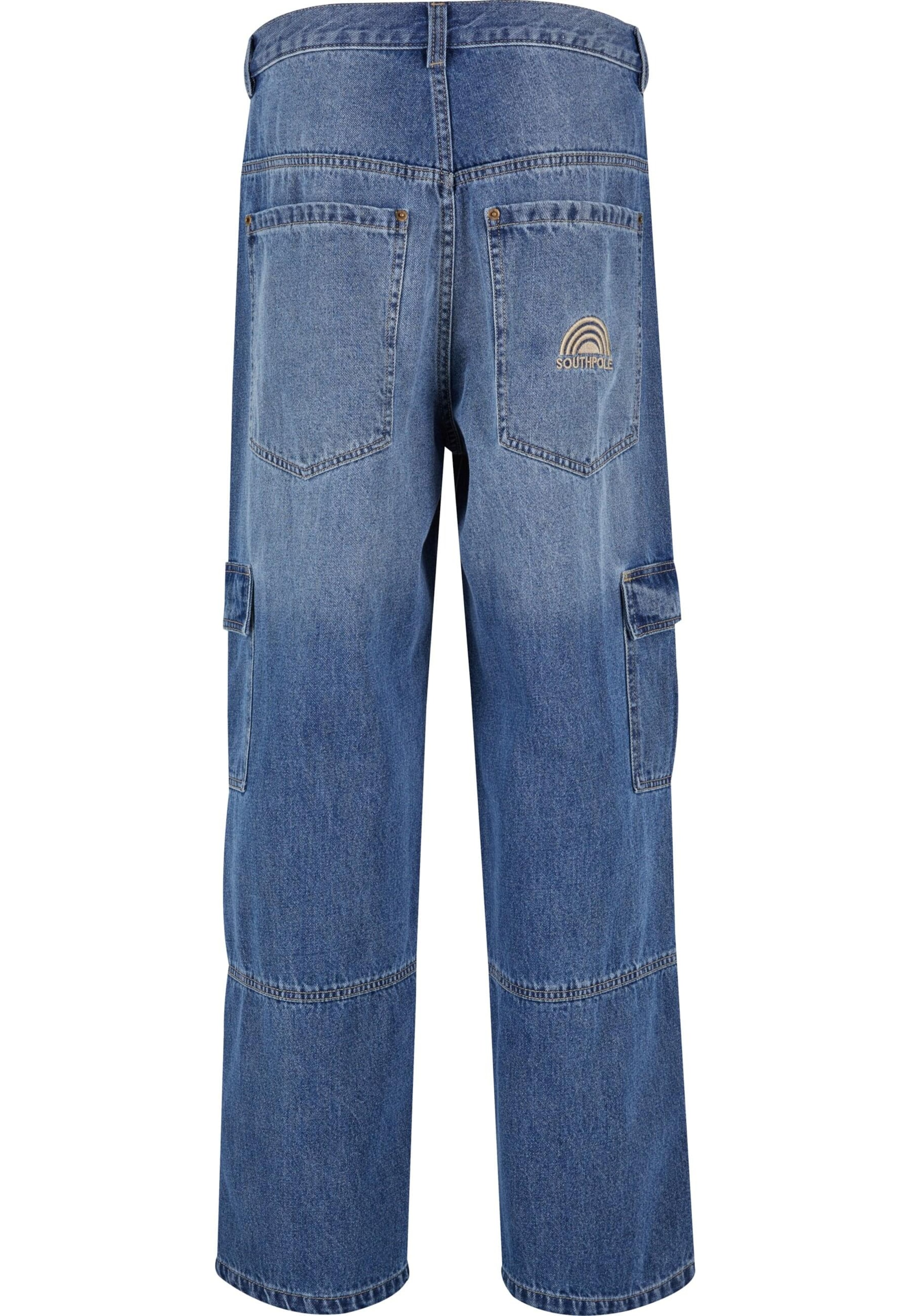 SOUTHPOLE Wide Leg Cargofarkut värissä sininen