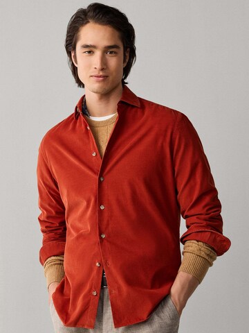 Hackett London Regular fit Overhemd in Oranje