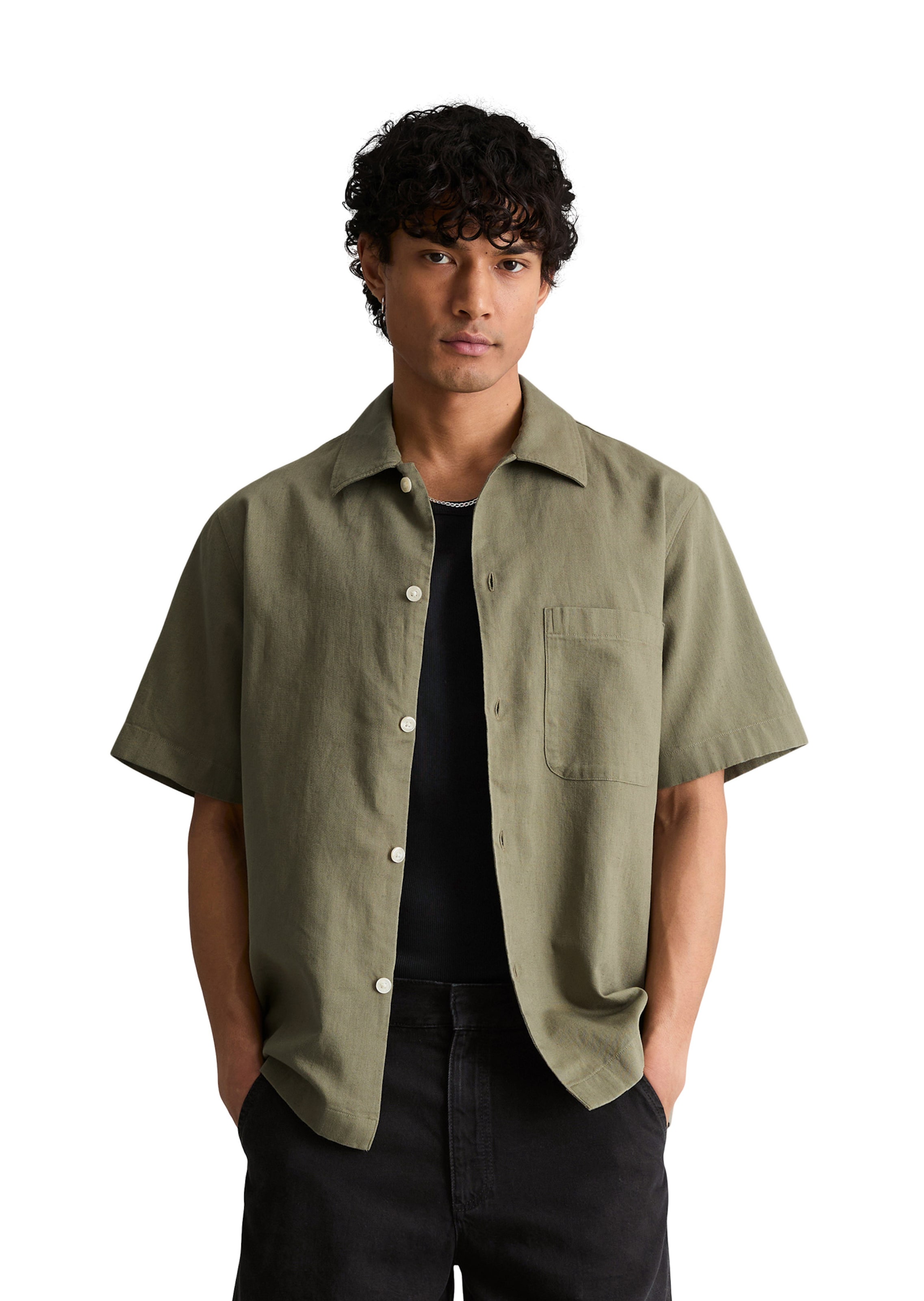 Marc O'Polo DENIM Regular Fit Hemd in Grün: Vorderseite