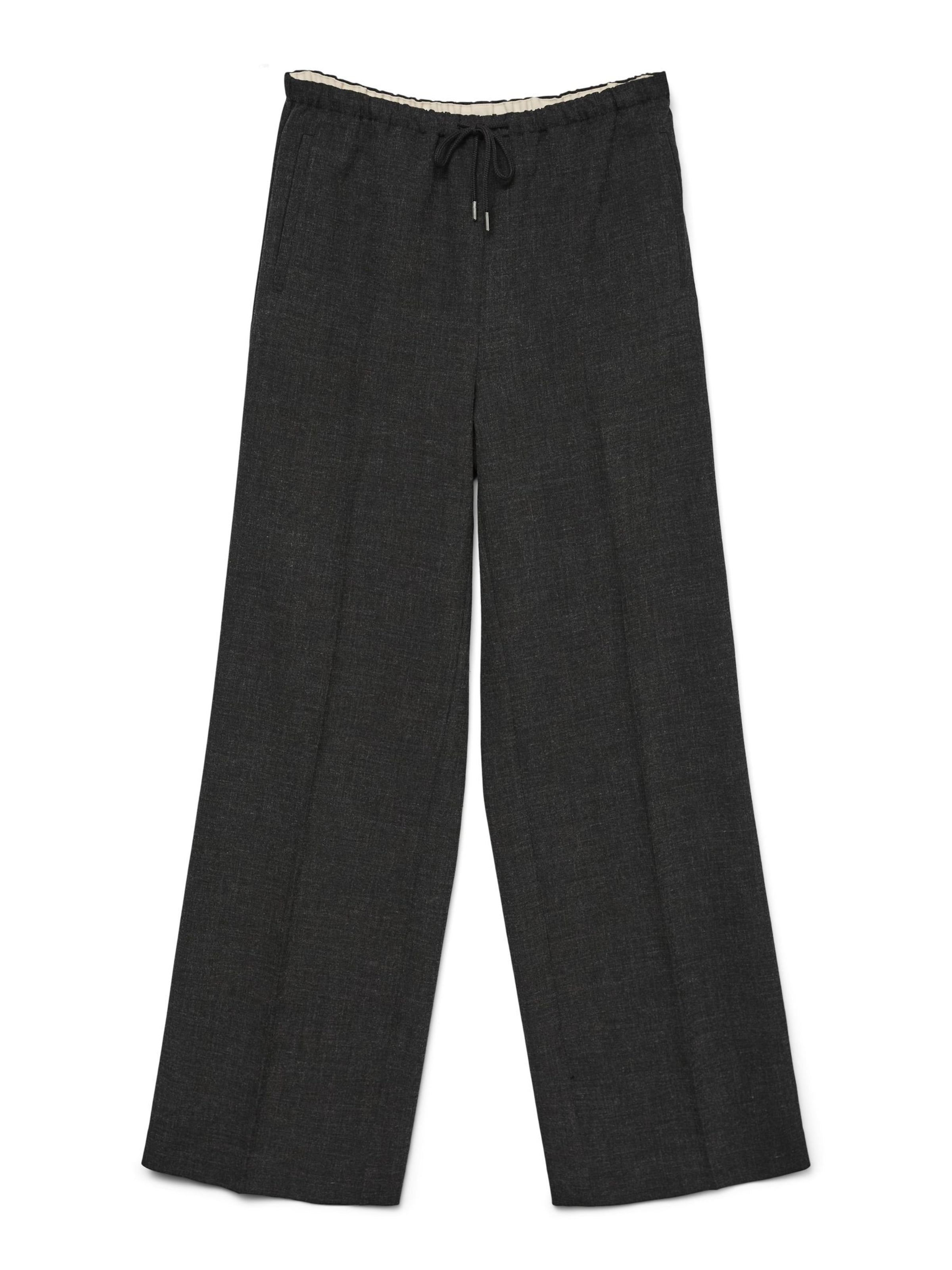 VERO MODA Wide leg Trousers with creases 'BESTIE' in Grey: front