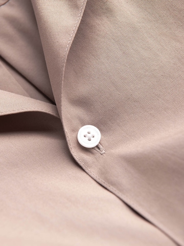 Ombre Comfort fit Button Up Shirt 'OM-SHSS-0168' in Beige