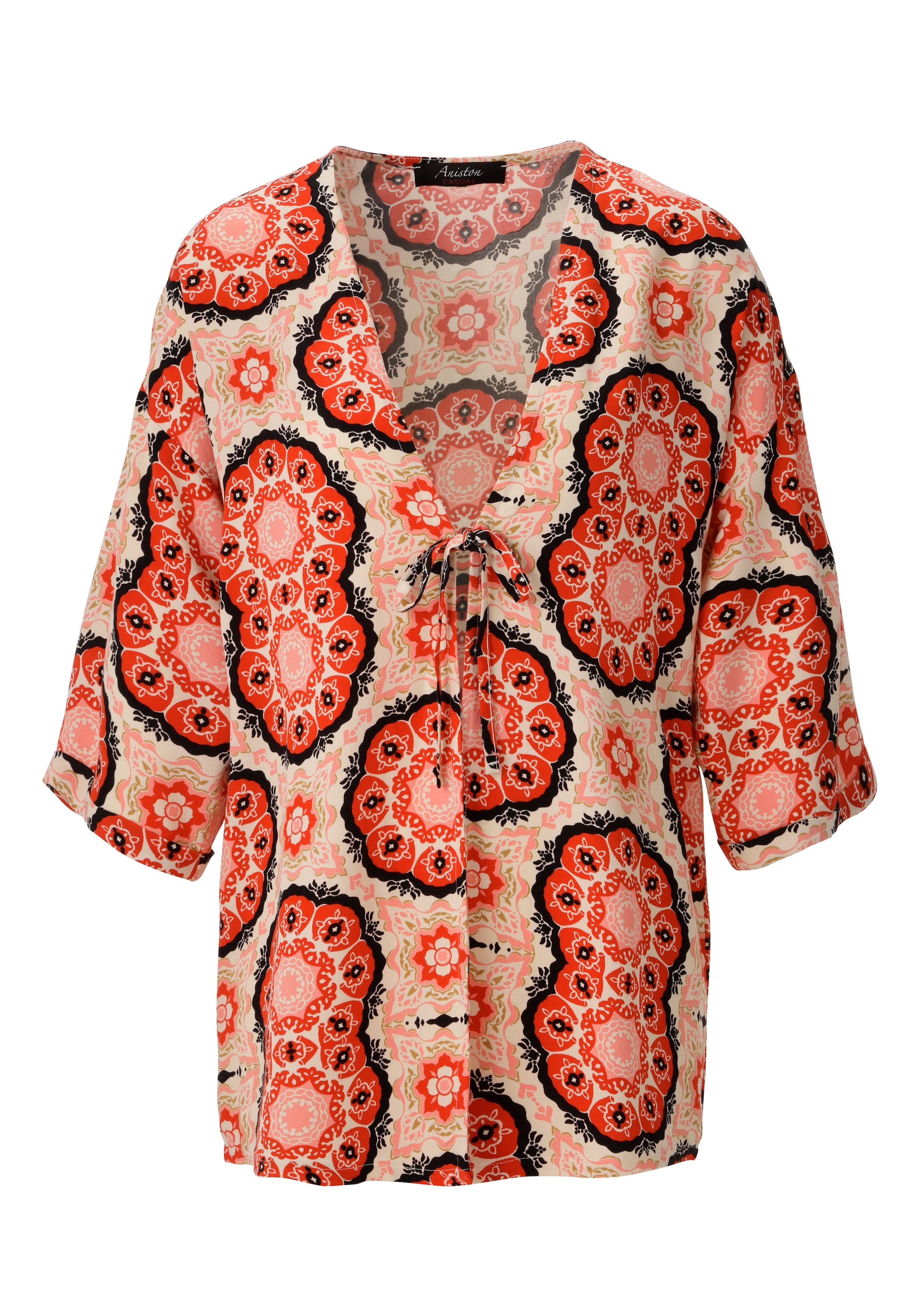 Aniston CASUAL Kimono in schilf / rot / schwarz / weiß, Produktansicht