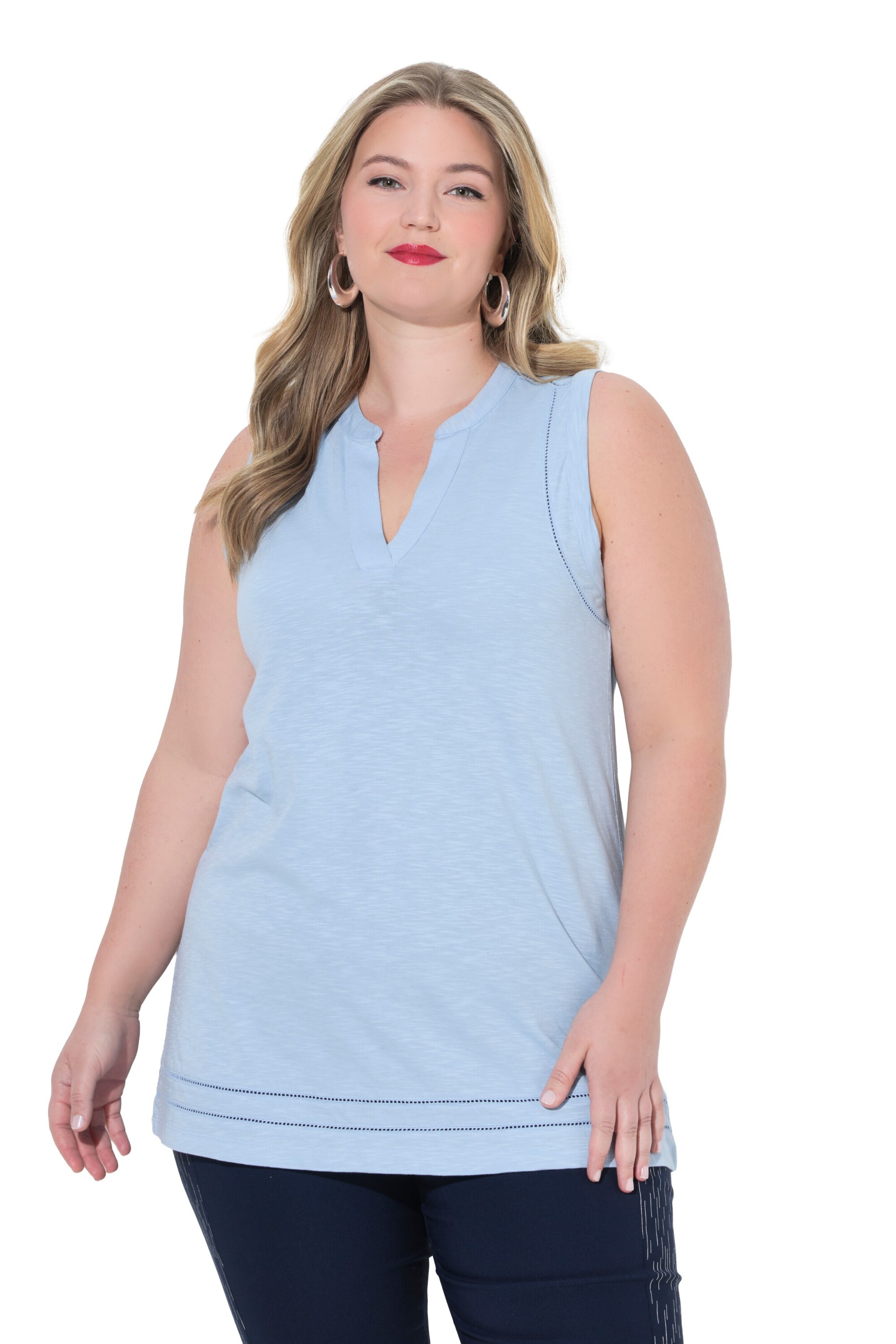 MIAMODA Knitted top in Blue: front