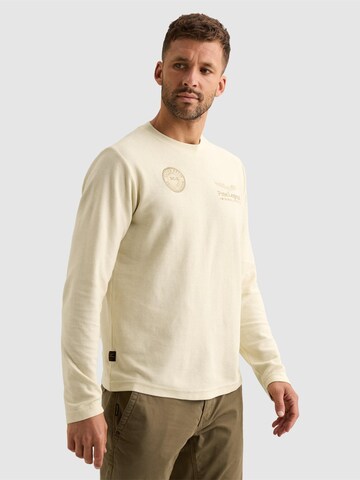 PME Legend Koszulka 'T-shirt with long sleeves and artwork' w kolorze beżowy
