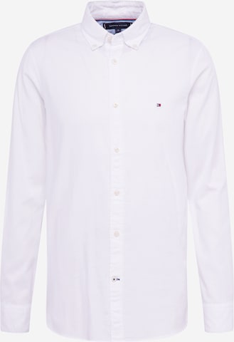 TOMMY HILFIGER Button Up Shirt 'Flex' in White: front