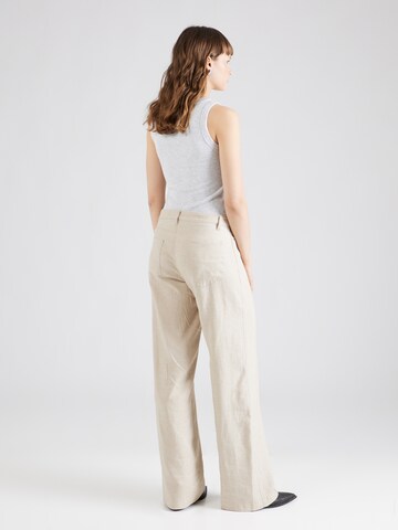 WEEKDAY Loose fit Trousers 'Tiana' in Beige