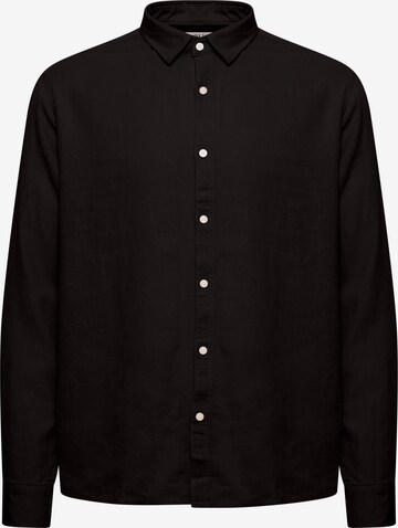 !Solid Regular fit Button Up Shirt 'Enea' in Black: front