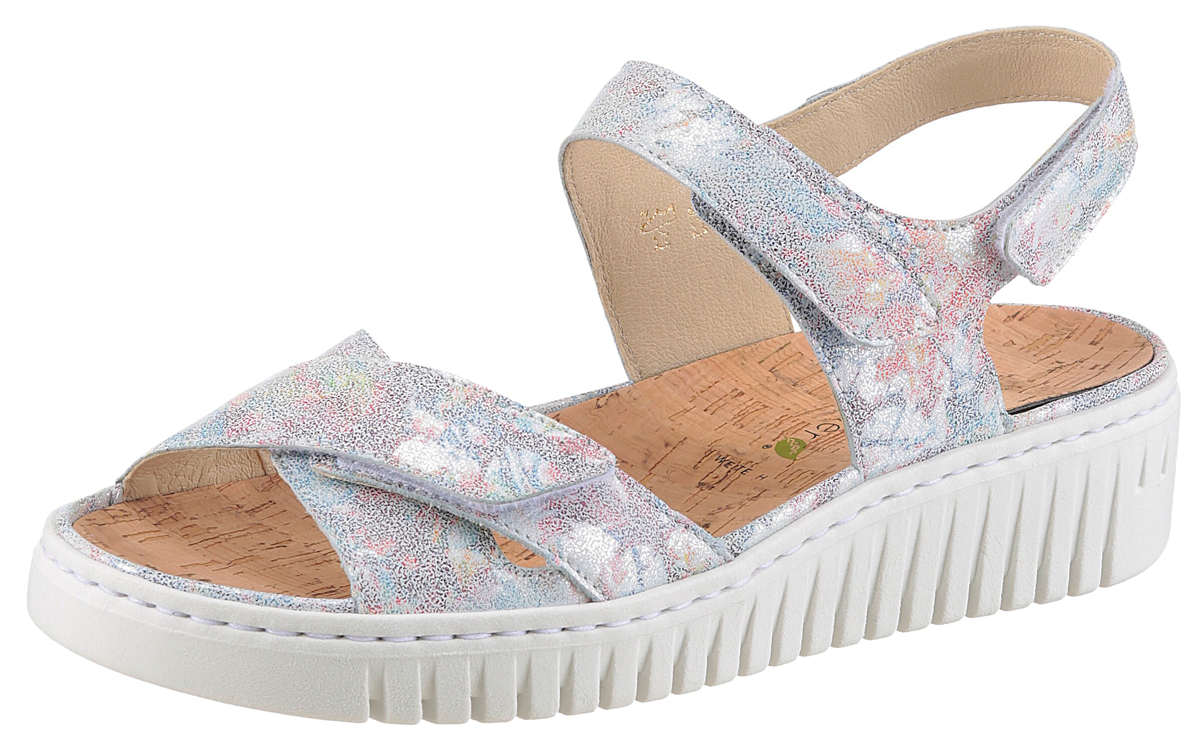 WALDLÄUFER Sandale in lila / rubinrot / schwarz / silber, Produktansicht