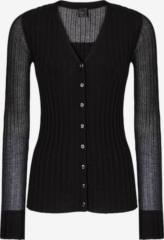 PINKO Strickjacke 'CALDO CARDIGAN BLEND WS SILK CON TRASPARENZA' in Schwarz: Vorderseite