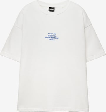 Pull&Bear T-Shirt 'STWD' in Weiß: Vorderseite