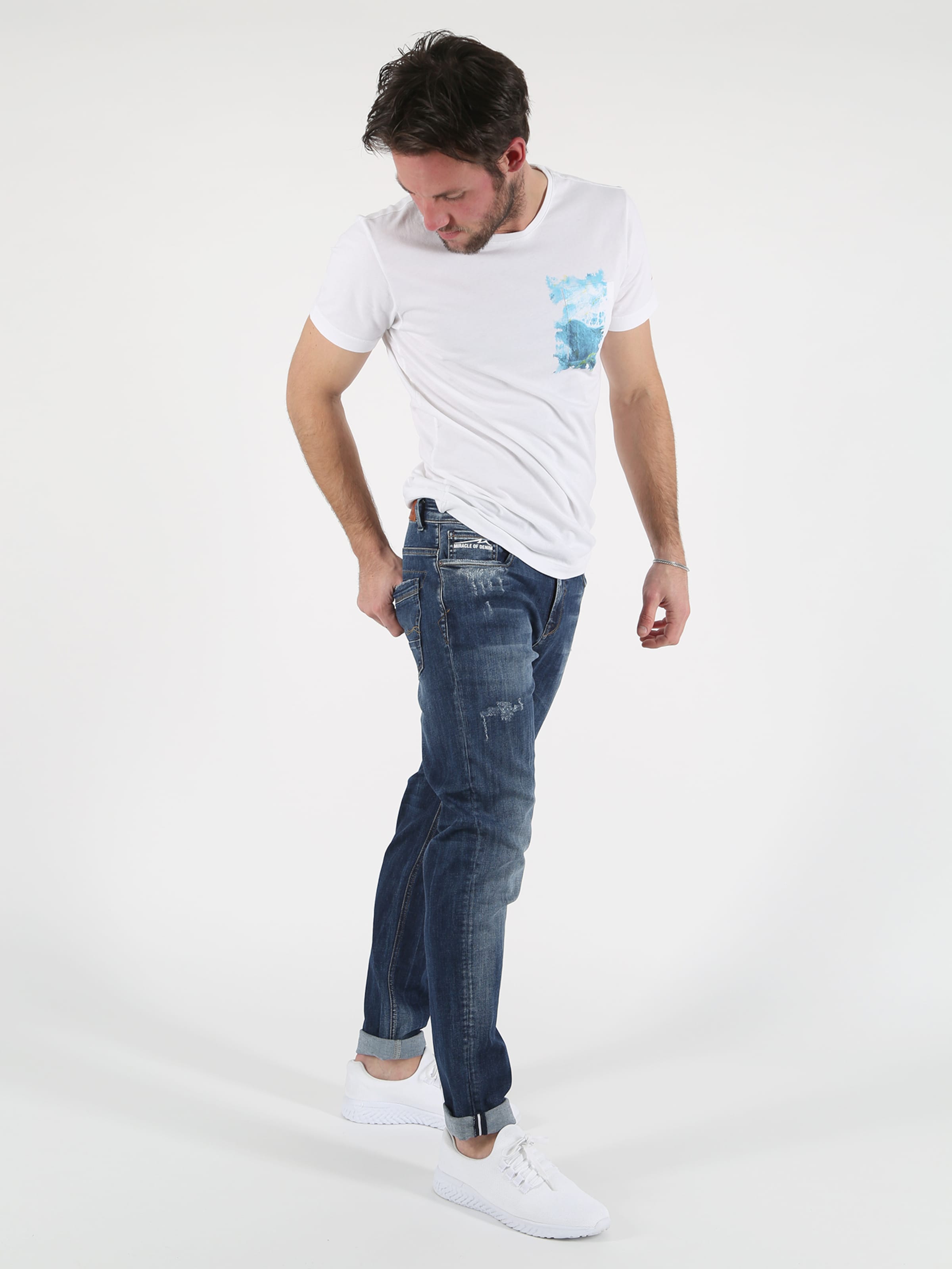 Männer Große Größen Miracle of Denim Jeans 'Marcel' in Blau - NU69542