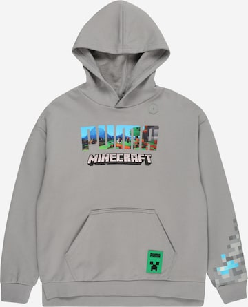 PUMA Sweatshirt 'MINECRAFT' in Grey: front