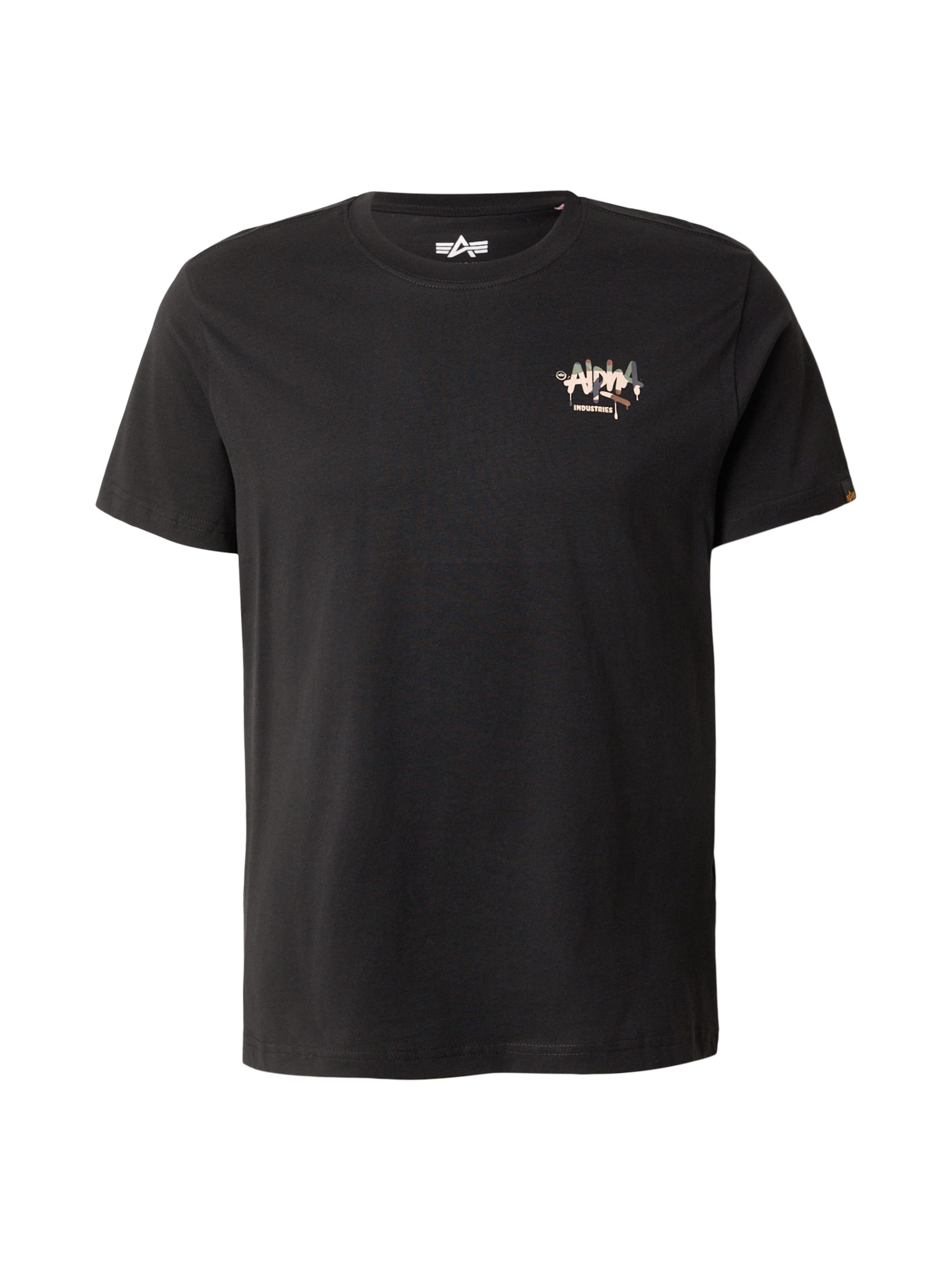 ALPHA INDUSTRIES Shirt in Zwart: voorkant