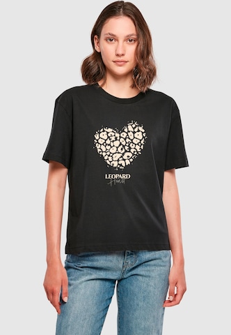 Merchcode Shirt 'Leopard Heart' in Black: front