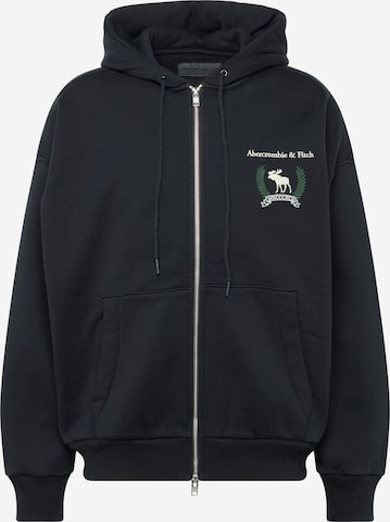 Abercrombie & Fitch - Sudadera con cremallera 'PREMIUM TECH' en negro: frente