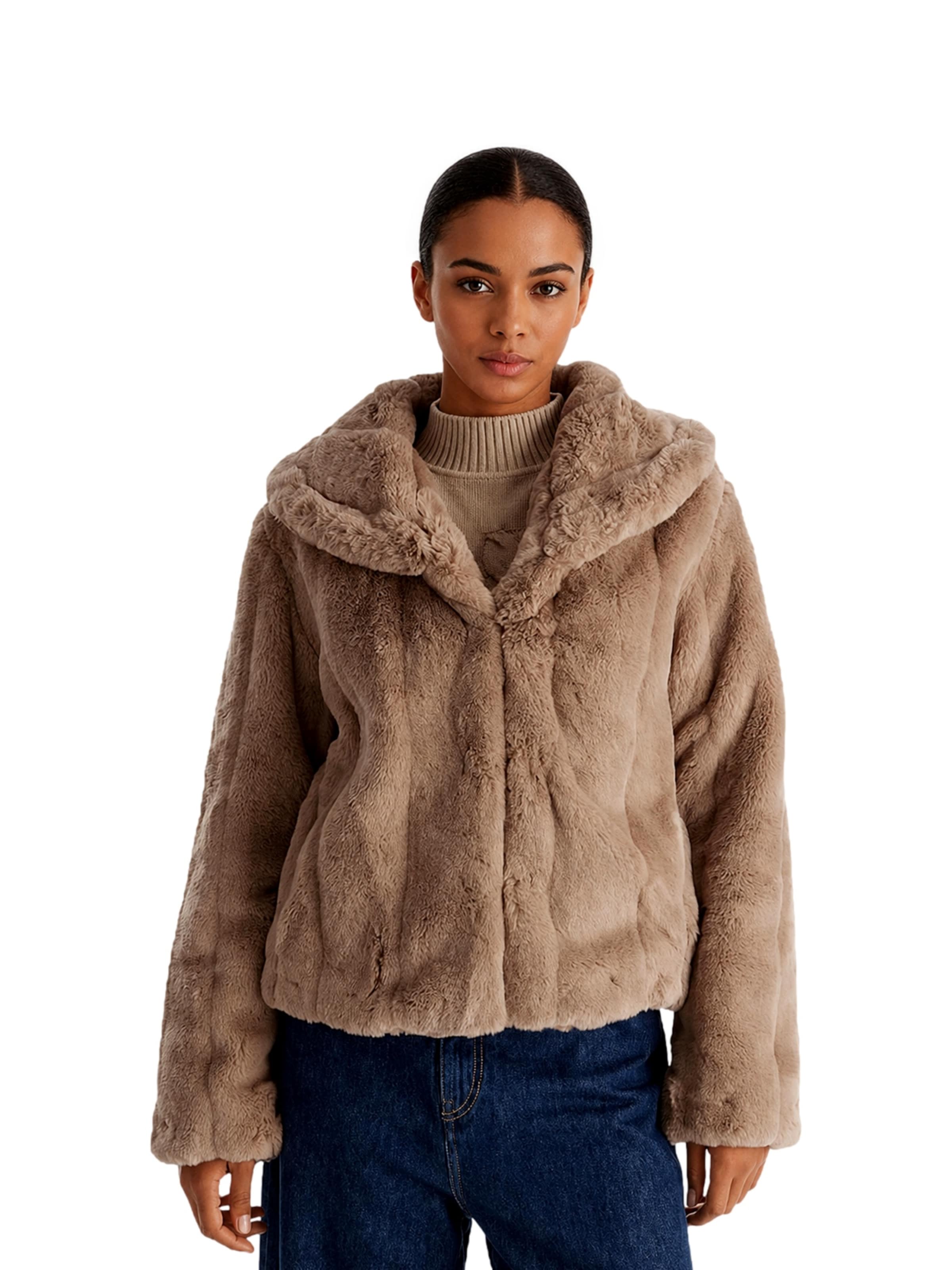 GUESS Демисезонная куртка в Коричневый: спереди
