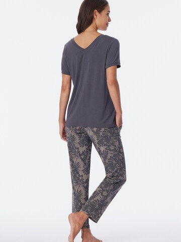 SCHIESSER Pyjama ' 7/8 - Selected Premium ' in Grau