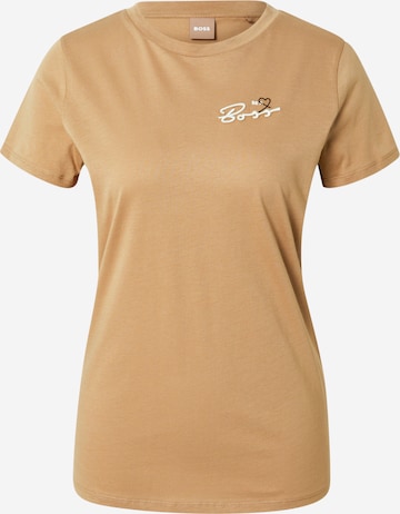 BOSS Orange Shirt 'Elogo' in Beige: front