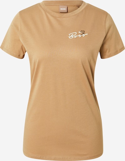 BOSS Orange Shirts 'Elogo' i camel / sort / hvid, Produktvisning