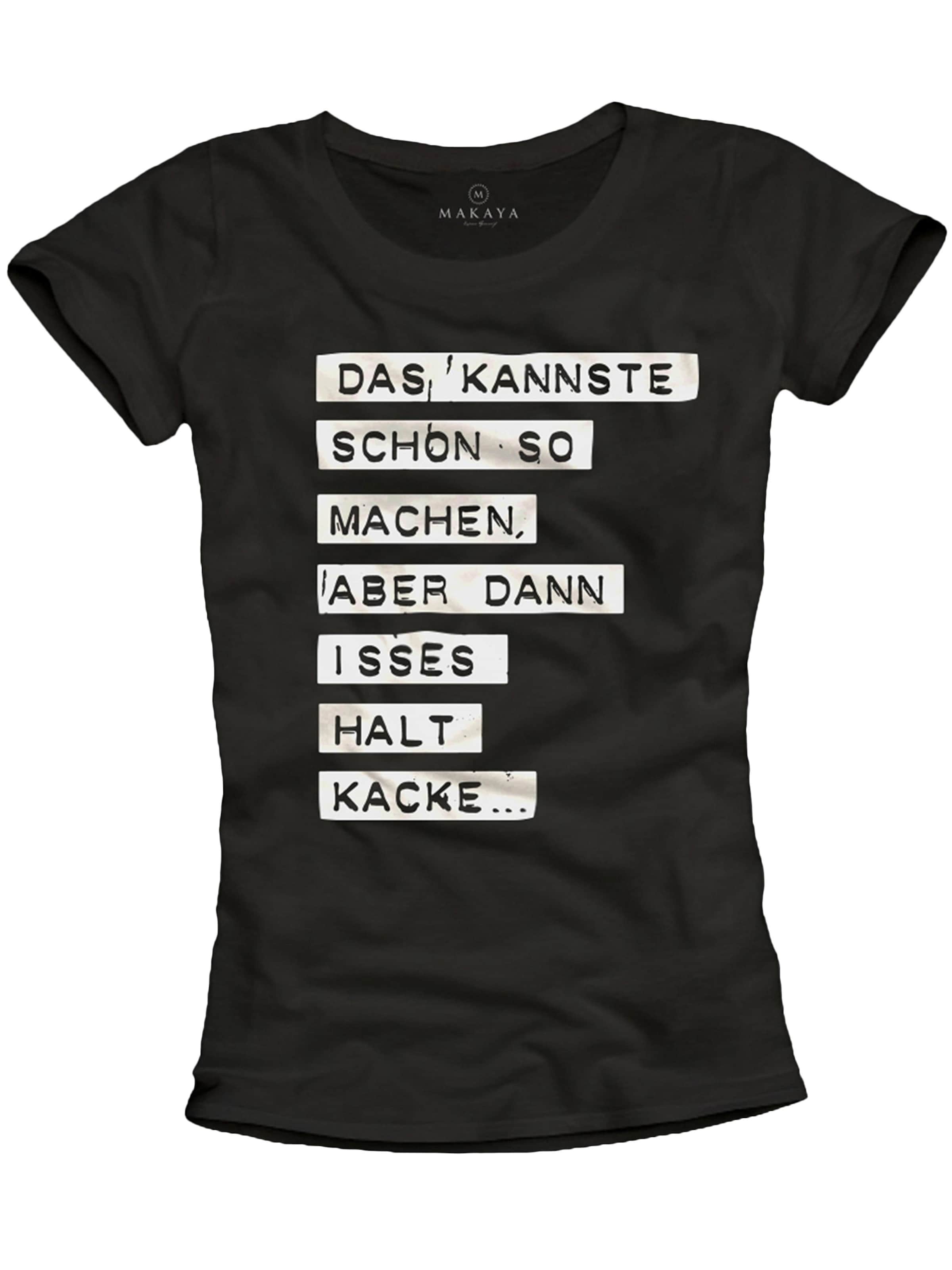MAKAYA Shirt 'Das kannst du so machen..'‌‌‌‌‌‌‌ in Schwarz: Vorderseite