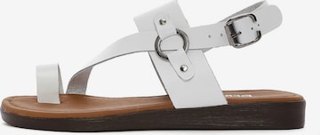 Derimod T-Bar Sandals in White: front