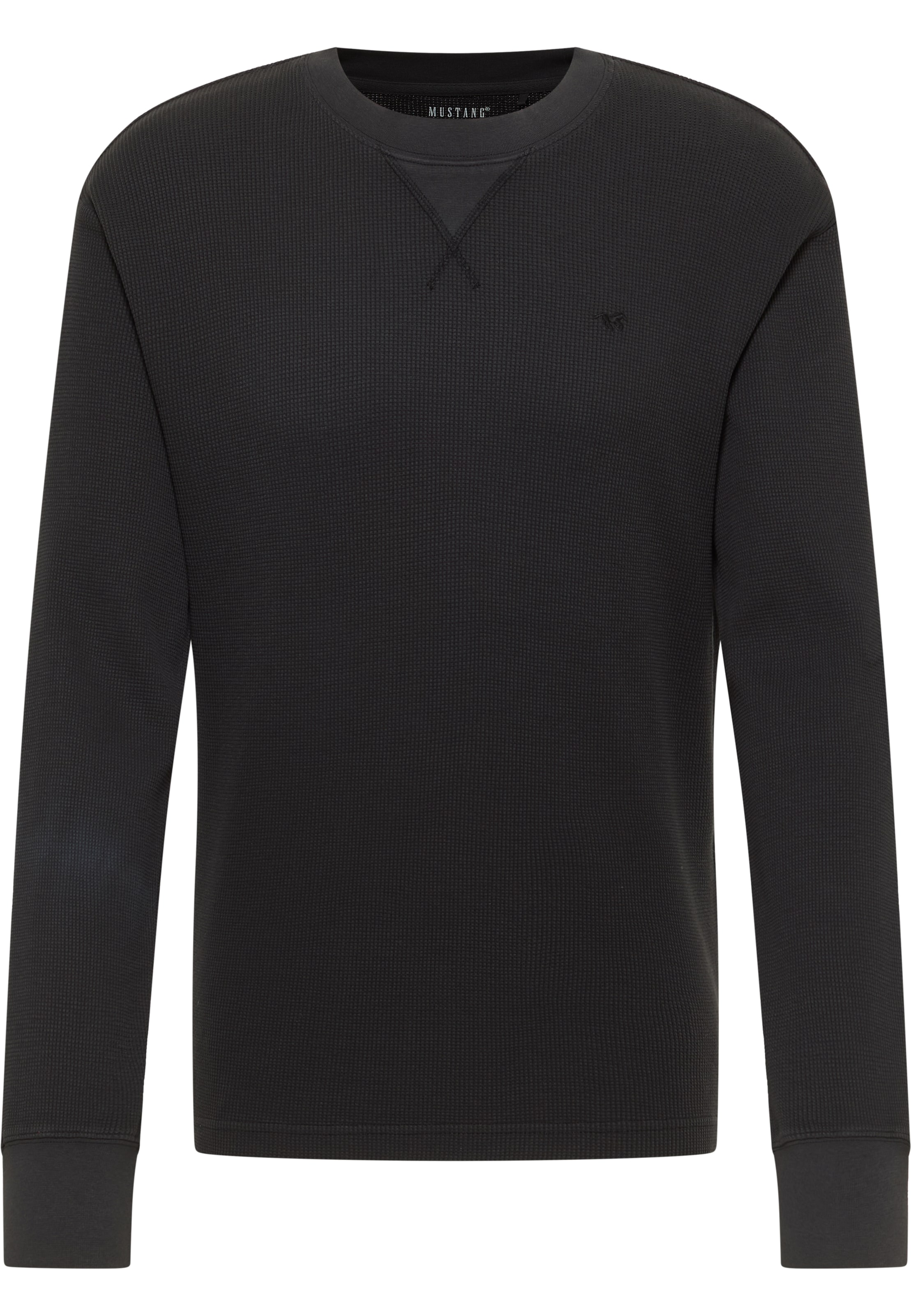 MUSTANG Sweatshirt 'Asheville' in Schwarz: Vorderseite