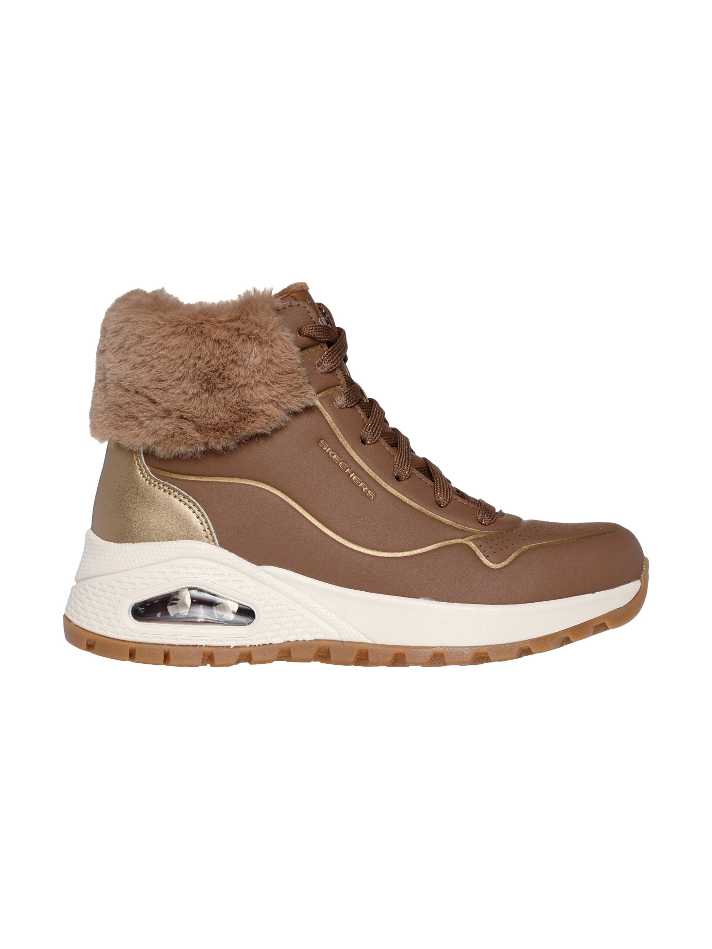 SKECHERS Sneakersy wysokie 'Skeckers Uno Rugged Fall Shimmer – Hohe Sneaker mit Schnürung' w kolorze brązowy