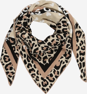 Foulard 'Love Is Love' Zwillingsherz en beige : devant