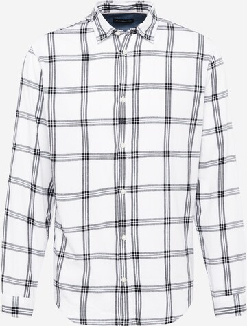 JACK & JONES Slim fit Button Up Shirt 'Gingham' in White: front