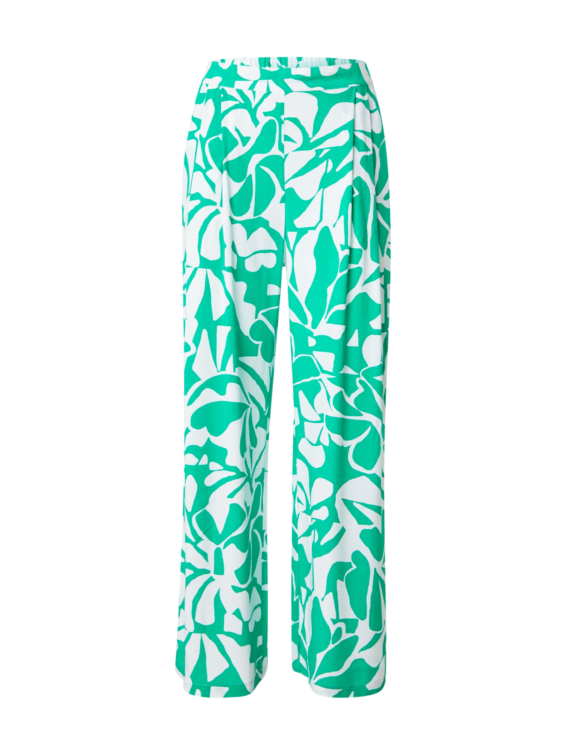 ZABAIONE Laiad sääred Voltidega püksid 'Pi44nja', värv roheline: eest vaates