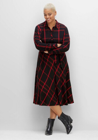 SHEEGO Shirt Dress in Black: front