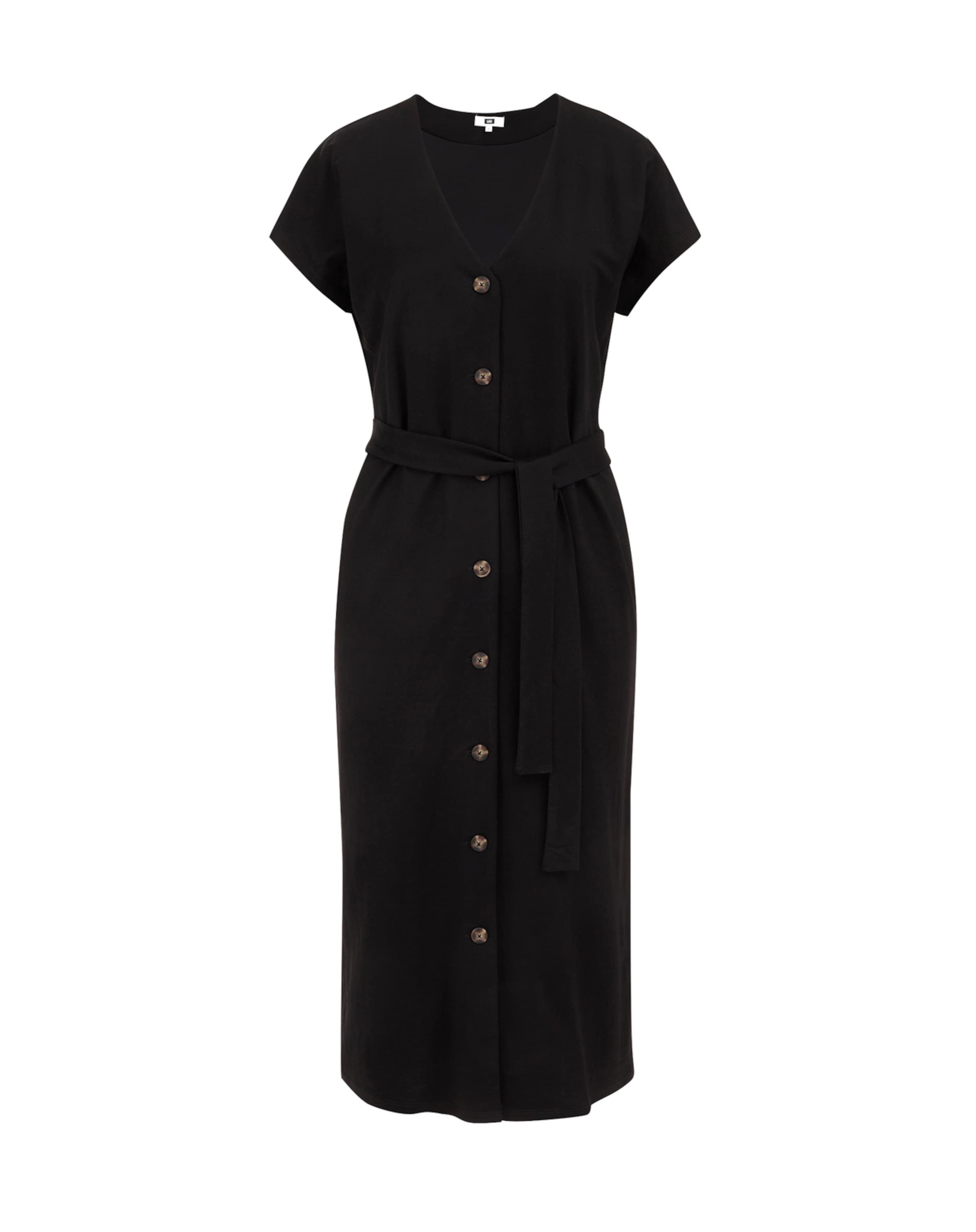 WE Fashion - Vestidos camiseiros em preto: frente