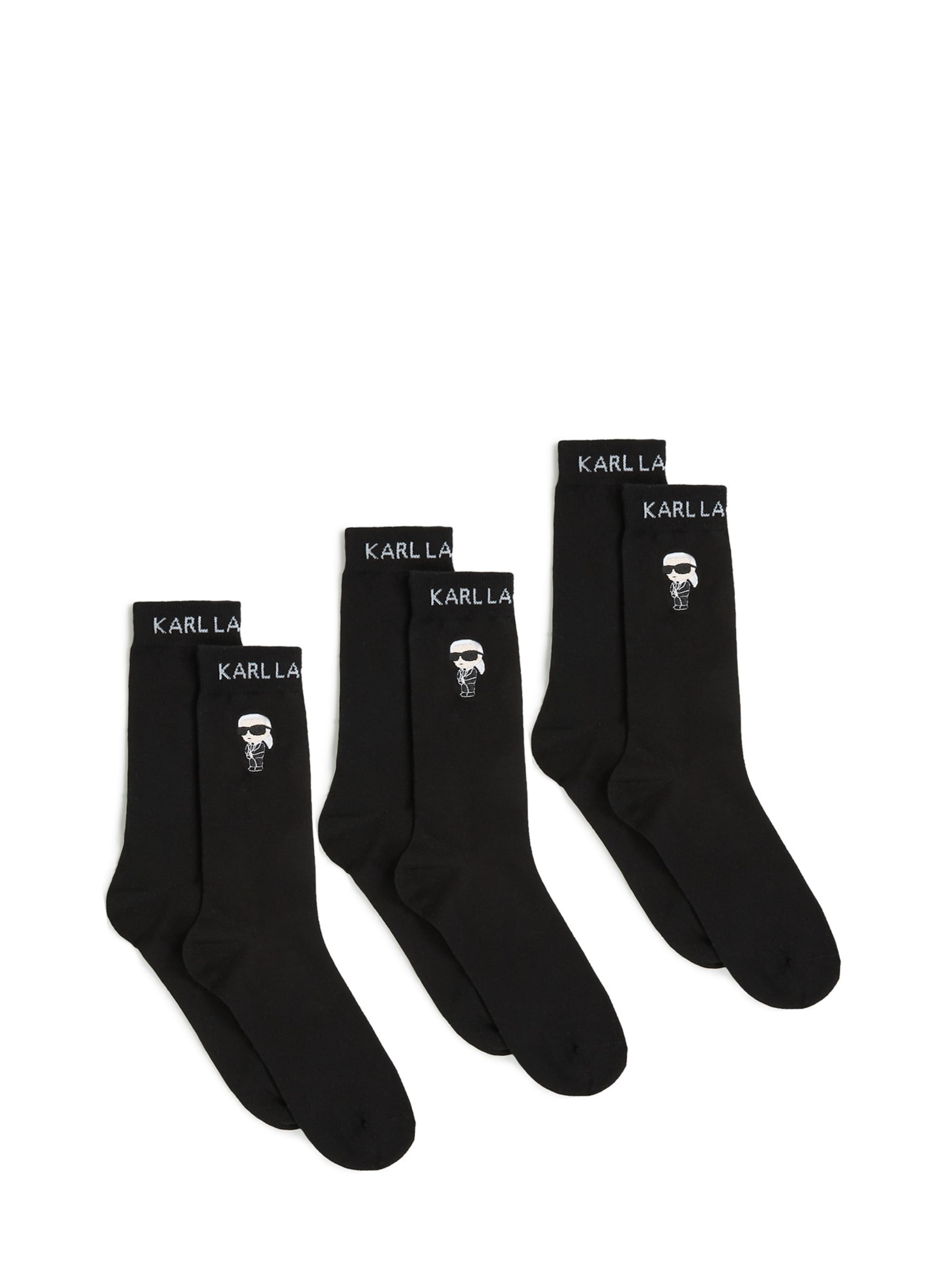 Karl Lagerfeld - Meias 'Ikon' em preto