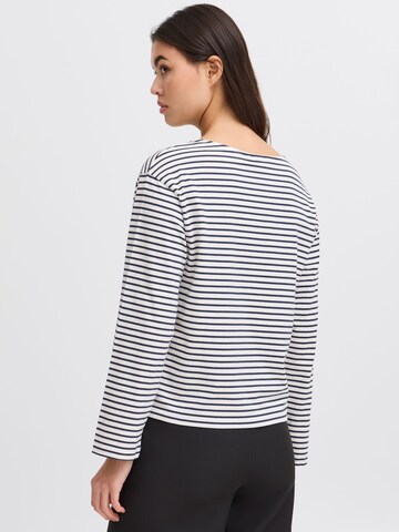 ICHI Shirt 'BOATNECK LS' in White