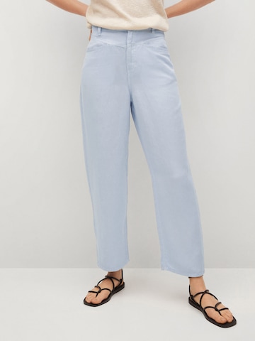 MANGO Wide leg Broek 'Sky' in Blauw: voorkant