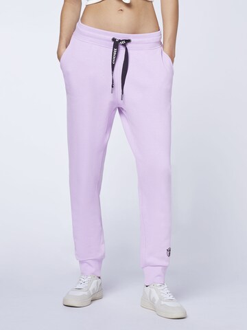 CHIEMSEE Tapered Pants in Purple: front