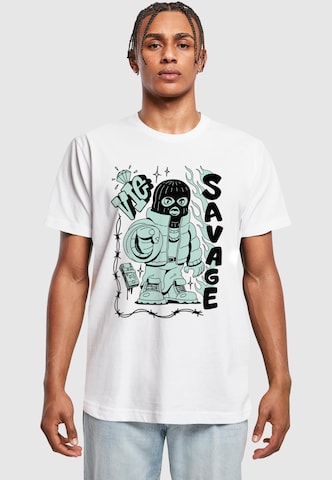 Mister Tee T-Shirt 'Savage Balaclava' in Weiß: Vorderseite