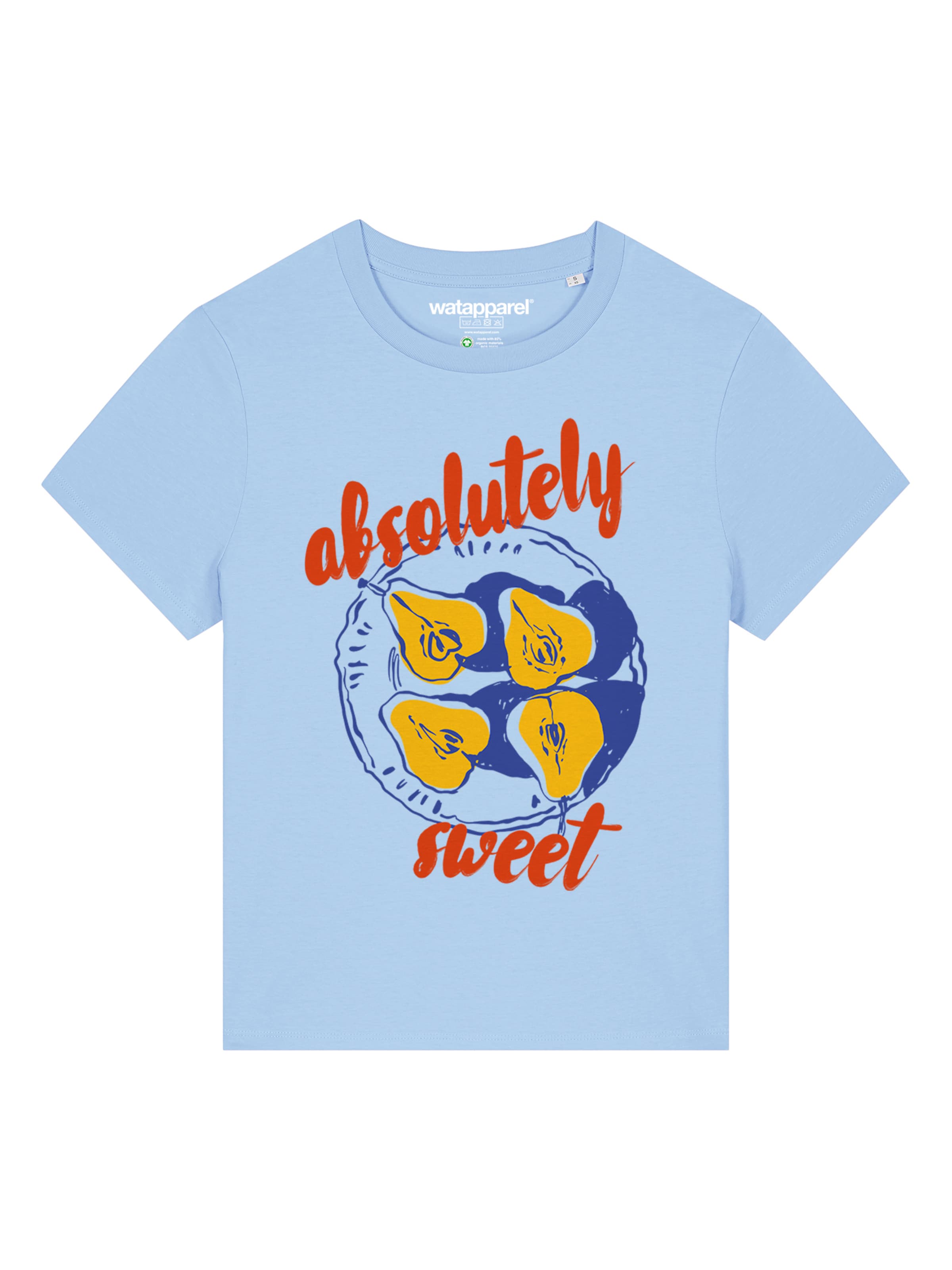 Watapparel T-Shirt 'Pears absolutely sweet' in Blau: Vorderseite
