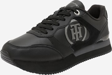 Sneaker low de la TOMMY HILFIGER pe negru: față